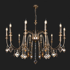 Подвесная люстра Eurosvet 10120/12 золото/тонированный хрусталь Strotskis Sm