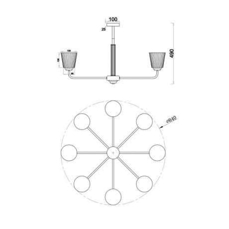 Люстра на штанге Escada 685/8PL