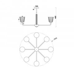 Люстра на штанге Escada 685/8PL