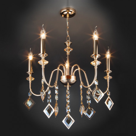 Подвесная люстра Eurosvet 10120/5 золото/тонированный хрусталь Strotskis Sma