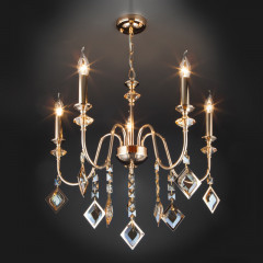 Подвесная люстра Eurosvet 10120/5 золото/тонированный хрусталь Strotskis Sma