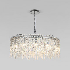 Подвесная люстра Eurosvet 60159 хром/ прозрачный хрусталь Strotskis