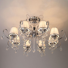 Люстра на штанге Eurosvet 10021/8 хром/прозрачный хрусталь Strotskis
