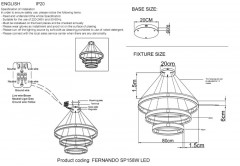 Каскадная люстра Crystal Lux FERNANDO SP158W LED BLACK/GOLD