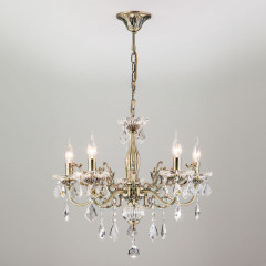 Подвесная люстра Eurosvet 3281/5 античная бронза/прозрачный хрусталь Strotsk