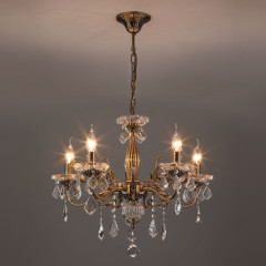Подвесная люстра Eurosvet 3281/5 античная бронза/прозрачный хрусталь Strotsk