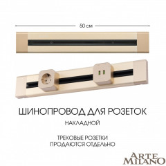 Трековая система розеток Arte Milano 382305TO/50 Gold