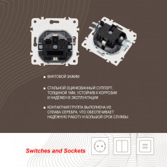 Розетка Arte Milano 205.41-1.silver