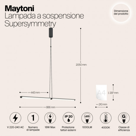 Подвесной светильник Maytoni P096PL-L11BK1