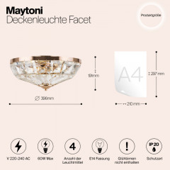 Накладной светильник Maytoni MOD094CL-04G