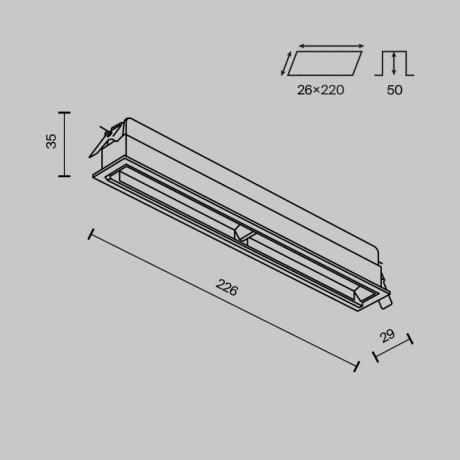 Линейный светильник Maytoni Technical DL100-12W2.7-3-4K-W
