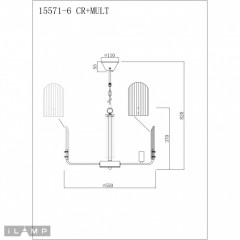 Подвесная люстра iLamp 15571-6 CR+MULT