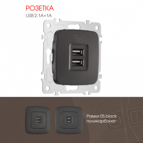 Розетка Arte Milano 205.46-1.black