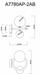 Бра ARTE Lamp A7780AP-2AB