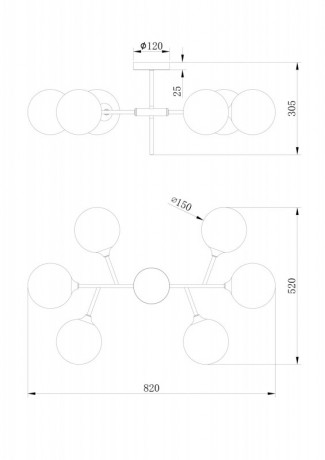 Люстра на штанге Freya FR5115PL-06BZ1