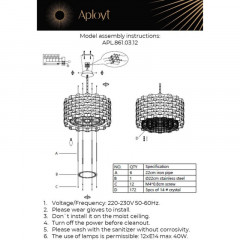 Подвесная люстра APLOYT APL.861.03.12
