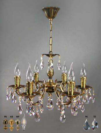 Подвесная люстра AMBIENTE by BRIZZI 2226/6 AB Tear Drop