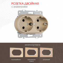 Розетка Arte Milano 202.40-2.shampan