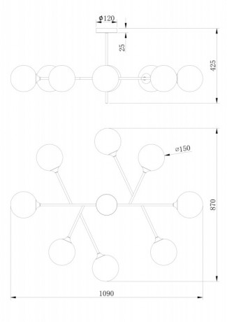 Люстра на штанге Freya FR5115PL-08BZ