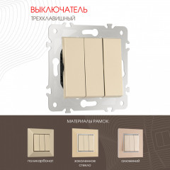 Выключатель Arte Milano 203.30-3.shampan