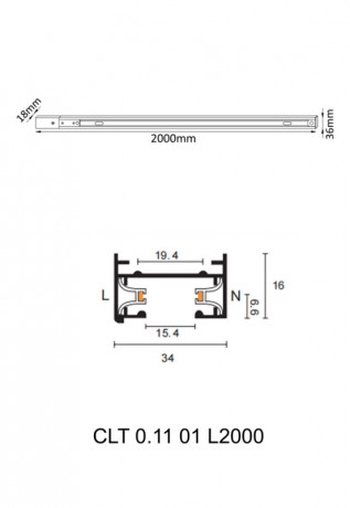 Шинопровод Crystal Lux CLT 0.11 01 L2000 WH