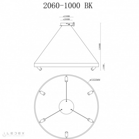 Подвесная люстра iLedex 2060-D1000 BK