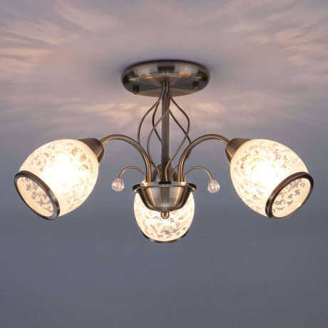 Люстра на штанге Eurosvet 30026/3 античная бронза