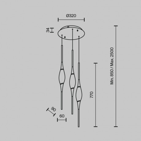 Подвесной светильник MODELUX MS.88921.3 GD
