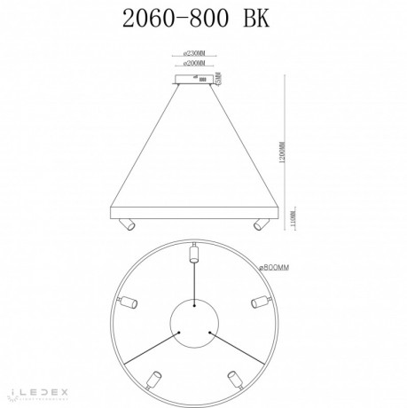 Подвесная люстра iLedex 2060-D800 BK