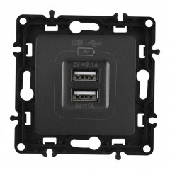 Розетка Arte Milano 217.46-1.black