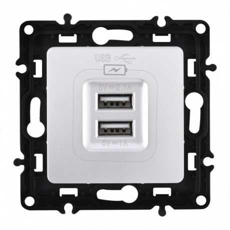 Розетка Arte Milano 217.46-1.silver