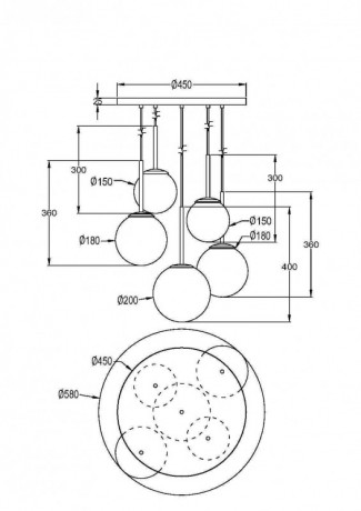 Люстра на штанге Maytoni MOD321PL-05W