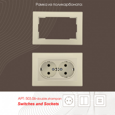 Розетка Arte Milano 206.40-2.shampan