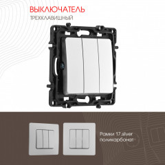 Выключатель Arte Milano 217.30-3.silver