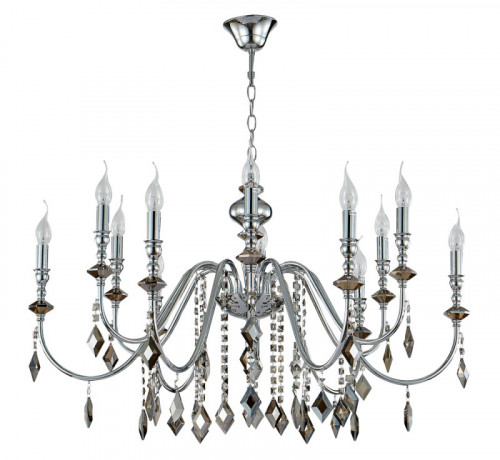 Подвесная люстра Crystal Lux MERCEDES SP6+6 CHROME/SMOKE