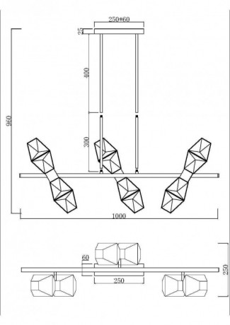 Люстра на штанге Maytoni MOD325PL-06G