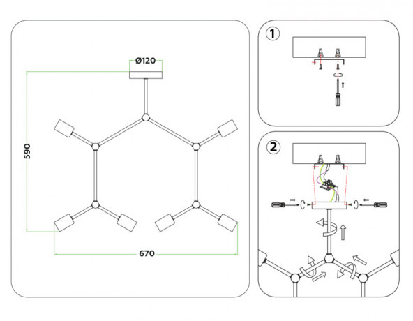 Люстра на штанге Ambrella Light TR8036