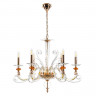 Подвесная люстра Crystal Lux CATARINA SP6 V2 GOLD/TRANSPARENT-COGNAC