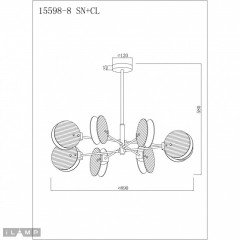 Люстра на штанге iLamp 15598-8 SN+CL