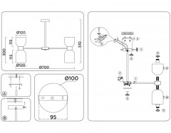 Люстра на штанге Ambrella Light LH56093