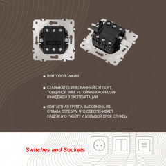 Выключатель Arte Milano 203.33-2.shampan