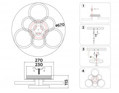 Накладной светильник Ambrella Light FA3844
