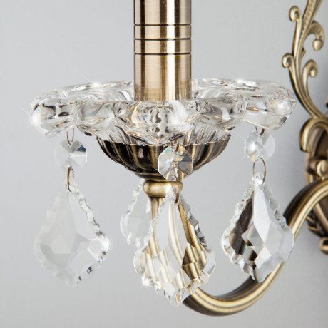 Бра Eurosvet 3281/1 античная бронза/прозрачный хрусталь Strotsk