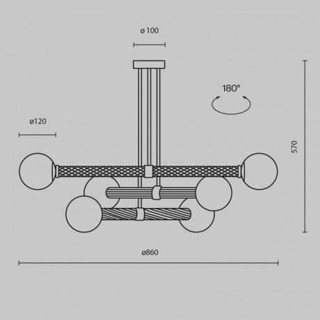 Люстра на штанге Maytoni MOD287PL-06BS