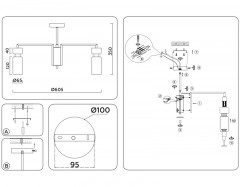 Люстра на штанге Ambrella Light LH56124