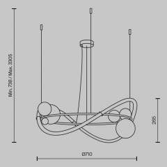 Подвесная люстра Maytoni MOD289PL-L44BS3K