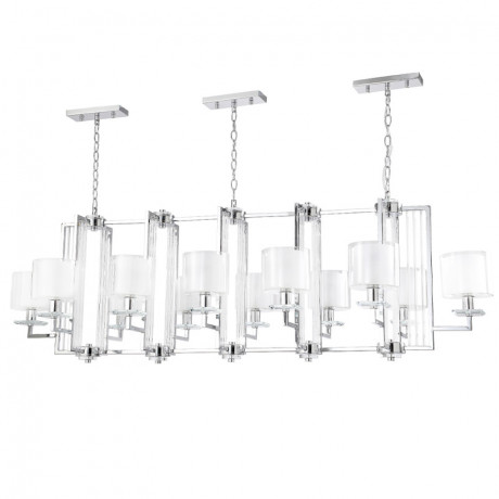 Подвесная люстра Crystal Lux NICOLAS SP12 L1600 NICKEL/WHITE