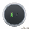 Трековая система розеток Arte Milano 380066TS LED/USB-Type-C Grey