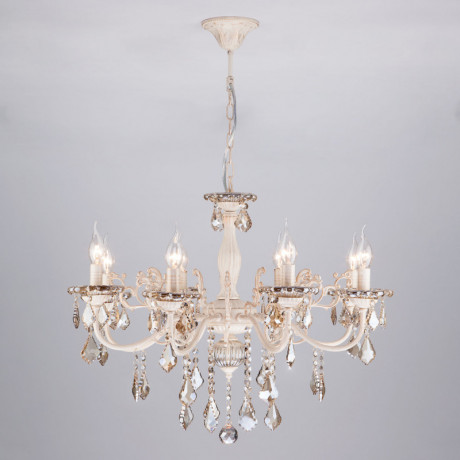 Подвесная люстра Eurosvet 3281/8 белый с золотом/тонированный хрусталь Strot