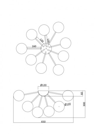 Накладная люстра Freya FR5120CL-09G
